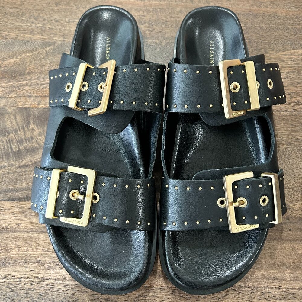 Allsaints Magda Studded Leather Sandals Women Size US 9 EU 40 Used